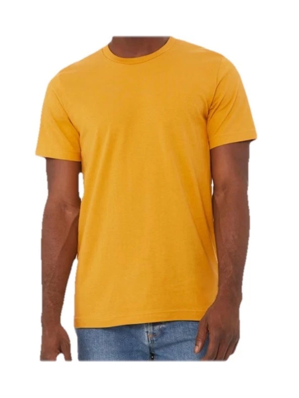 VellaPais Crew Neck Gold Yellow 100% Cotton Casual Short Sleeves Sz L